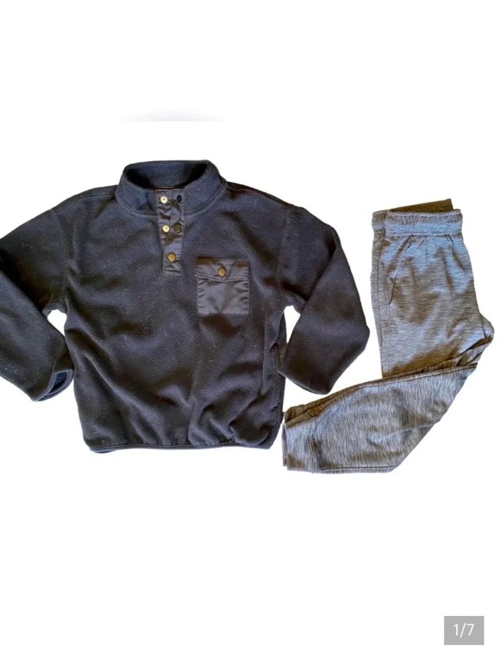 Black and Gray Pullover and Joggers Set